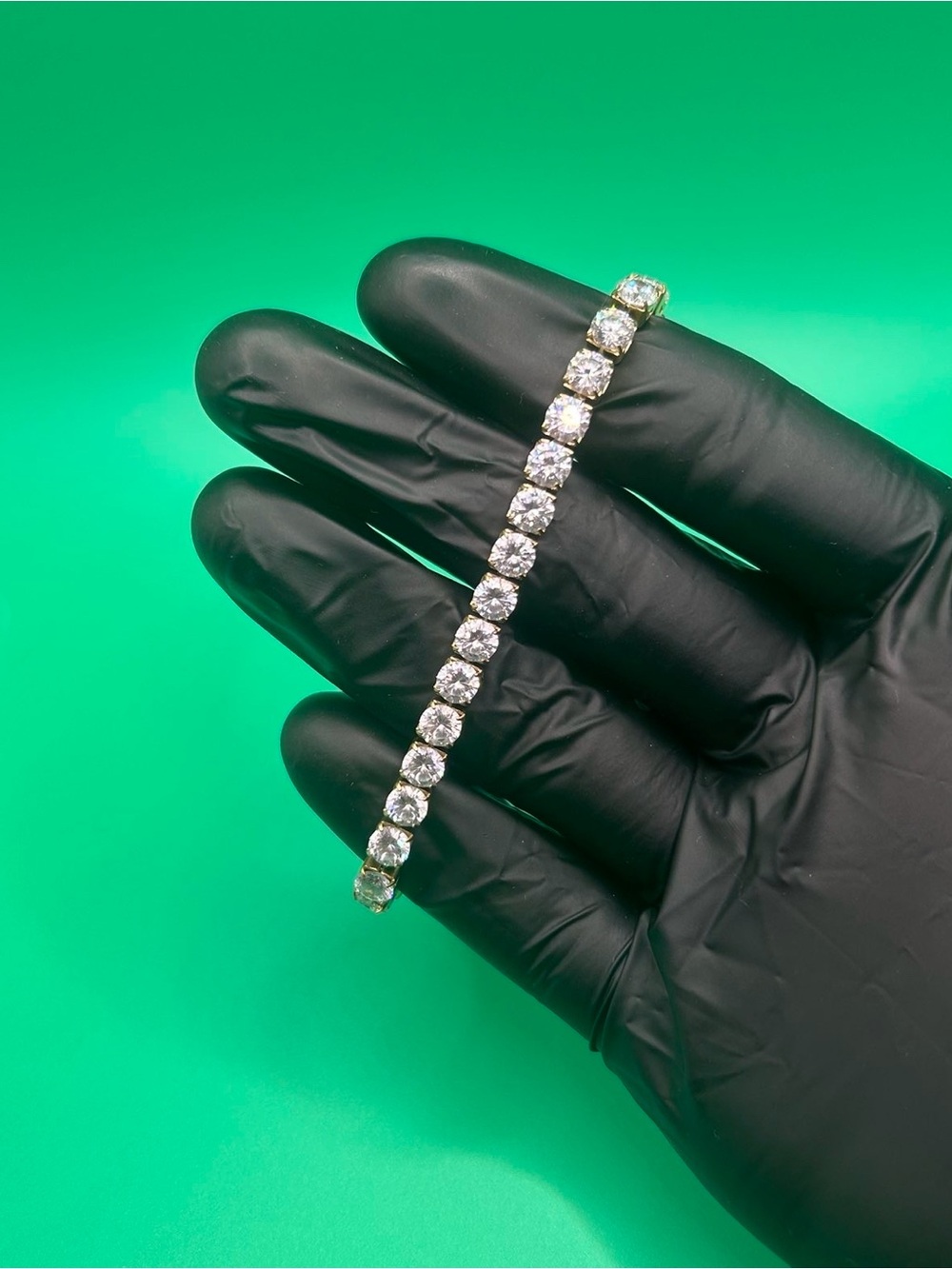 "5mm Moissanite Gold Tennis Bracelet VVS1 No Pass 7"" Womens Iced Waterproof"